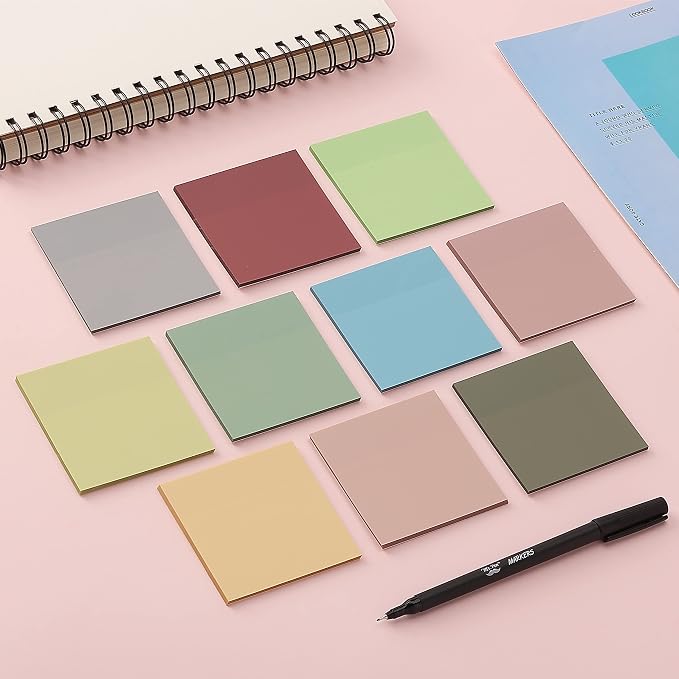 Mr. Pen- Transparent Sticky Notes, 3" x 3", 12 Pads, 600 Sheets | See Through Self-Adhesive Notes for Bible Journaling and Studying, Water-Resistant, Easy to Peel, Clean Removal