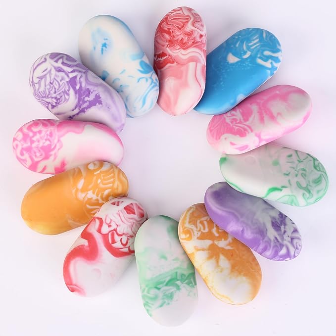 Mr. Pen- Marble Pencil Erasers, 12 Pack, 1" x 2" | Soft Rubber Marble Pencil Erasers for School, Office, Art Sketching, Homework, Exams, Clean Smudge-Free Correction