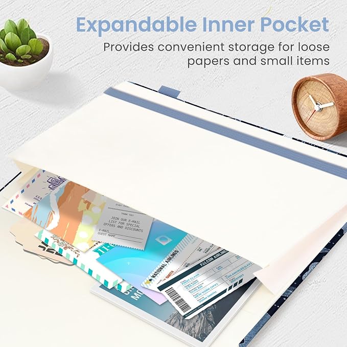 Taja Lined Journal Notebook for Women & Men, Hardcover Leather Journal for writing, A5 College Ruled Notebook for Work & Note Taking, Perfect for Office School Home Supplies, 160 Pages, Indigo Iris