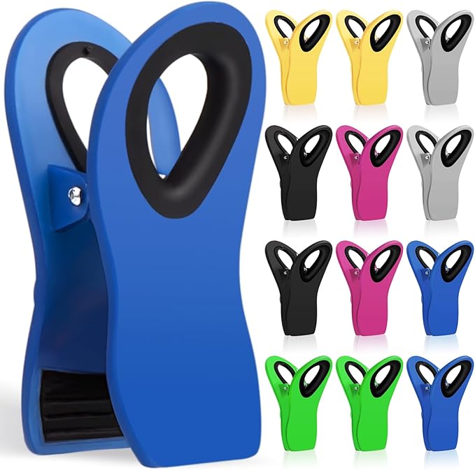 JETMORE 12 Pack Chip Clips Bag Clips Food Clip for Food Storage, Snack | Strong plastic jaws preserve freshness, magnetic chip clips hold snacks, and kitchen clips organize opened bags