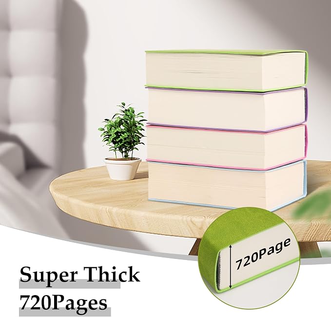 Blank Journal Notebook 720 Pages A6 Unlined Plain Sketchbook No Lines Soft Leather Pocket Blank Notebook for Women Drawing Book Memo Writing Sketch Diary Notebook 3.9 × 5.5(Pink Blank Notebook)