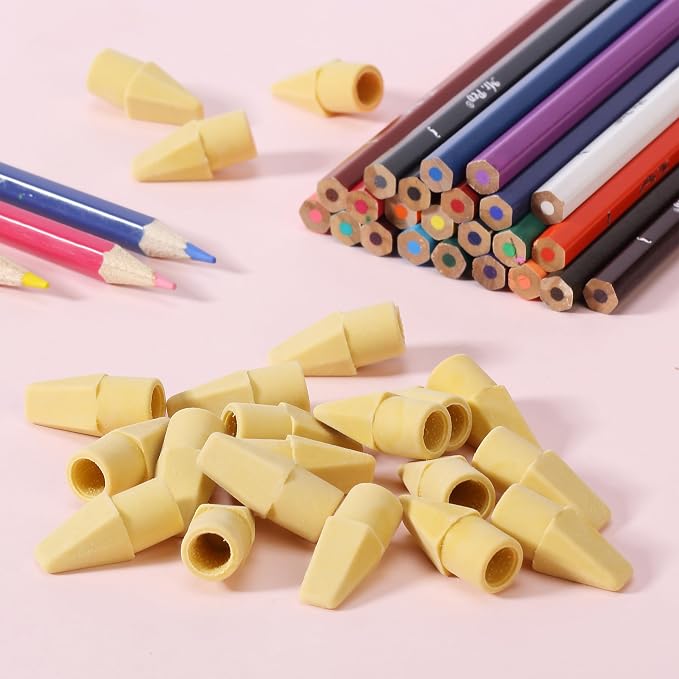 Mr. Pen- Pencil Eraser Toppers, 120 Pack, Yellow, Cap Erasers | Pencil Top Erasers, Eraser Caps, Tops for Pencils