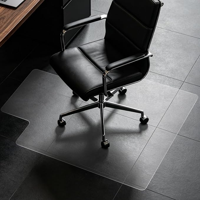 Clear Chair Mat for Hard Floor, 36" x 48" Heavy Duty Desk Mat, Convex | Durable Thick PVC, Anti-slip Grip Backing, Smooth Rolling Surface, Scratch-resistant Surface