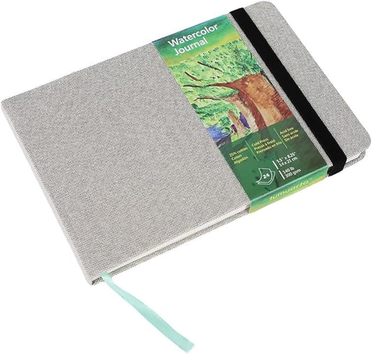 Watercolor Journal, 140 LB, 300 GSM, Cold Press, Cotton Paper, Acid Free | 8.25x5.5", 24 Sheets, 48 Pages, tumuarta Watercolor Paper Sketchbooks For Use As Travel Notebook and Mixed Media Pad