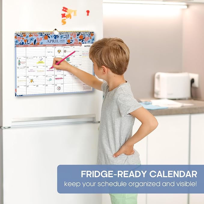 Calendar 2026-2027, 21-Month Wall Calendar Runs Until Jun 2027, 11.5" x 14.7",Large Monthly Calendar with Twin-Wire Binding, Perfect for Home or Office -Twilight Petals