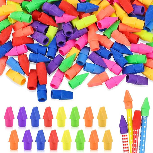 800PCS Pencil Top Erasers, Chisel Shape Arrowhead Cap Erasers, Latex Free Pencil Eraser Toppers Assorted Colors for School Packs, Christmas Favors, Games, Prizes, Classroom Home Office