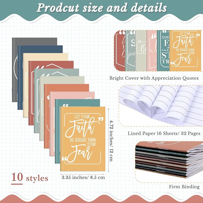 Fulmoon 200 Pcs Motivational Pens Inspirational Notebooks Gifts Bulk Inspirational Ballpoint Pen Small Note Pads Appreciation Gifts for Employee Nurse Volunteer Teacher Back to School (Colorful)