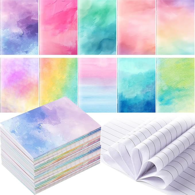 Tenceur 30 Pcs Mini Tie Dye Notebooks Pocket Notepads Bulk Tie Dye Small Memo Pad 3" x 5" Back to School Journal Notebook for Pastel Party Favors Birthday Gifts Classroom Office Supplies