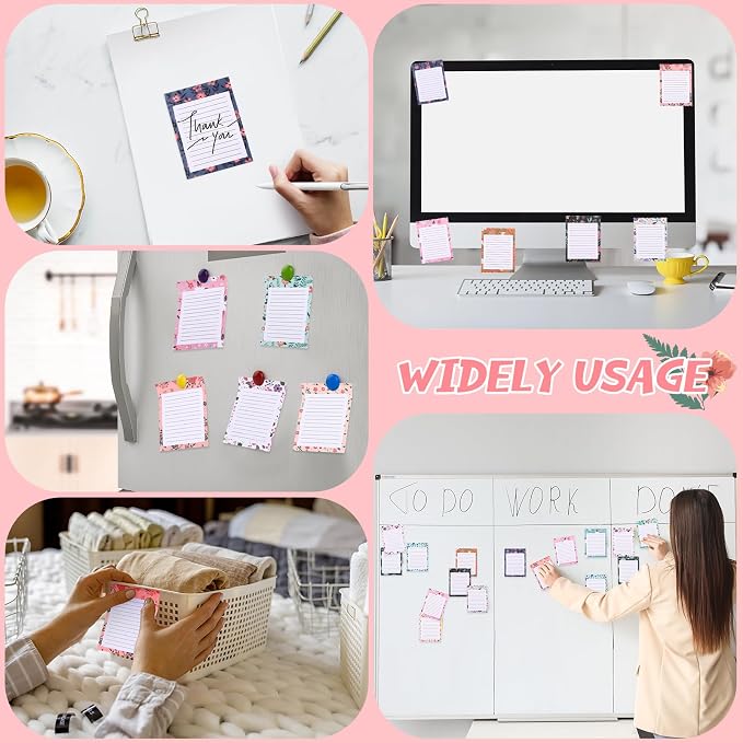 Chiisong 12 Pieces Flower Theme Sticky Notes Flower to Do List 3x4 Inch Floral Memo Pads for Floral Gift Adhesive Notepads for Office Home School Party Supplies Birthday Gift, 12 Styles