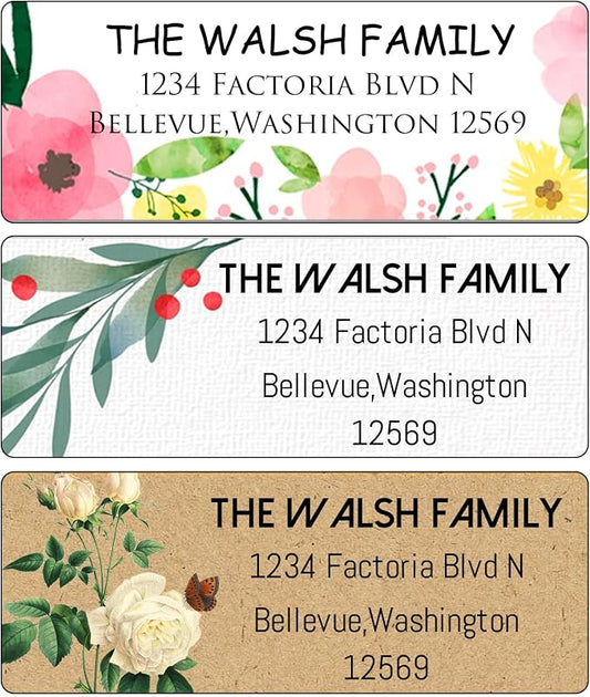 LINMAGCO Personalized Return Address Labels Gold 500 Pcs Mail Labels for Envelopes Weddings Self Adhesive Rectangle Elegant Name Stickers……