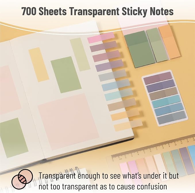 Mr. Pen- Aesthetic Book Annotation Kit, 16 No Bleed Aesthetic Highlighters | 6 Colored Ink Gel Pens, 700 Sheets Transparent Sticky Notes & Tabs for Study, Bible Journaling, Planner, Office Supplies