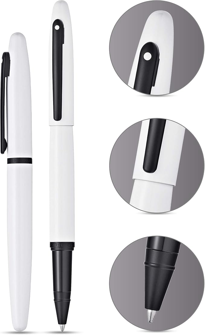 Sheaffer VFM Glossy White Lacquer w/Matte Black Powder Coated Appointments Rollerball Pen