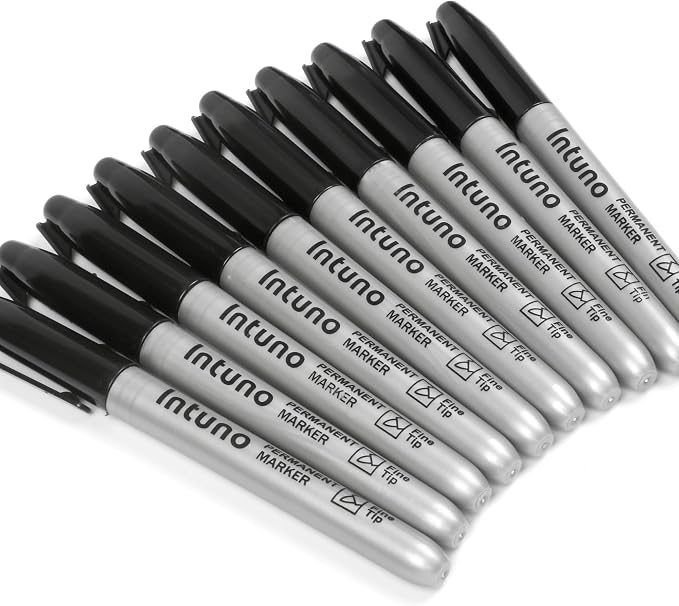 Permanent Markers, 120 Count Black, Fine tip, Oil-Based Permanent Markers, Waterproof and Fade-Resistant, for Paper, Wood, Metal, Glass and More