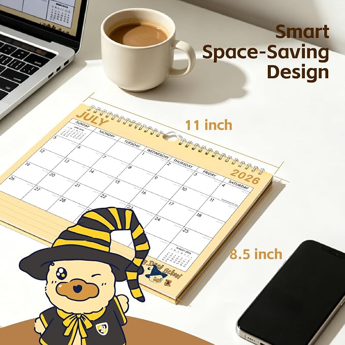Comix x Bduck 18 Month Wall Calendar 2026-2027 11x8.5 Inch, Monthly Planner Jul 2026 to Dec 2027, Thick 120GSM Paper with Stable Twin-Wire Binding for Home Office Planning