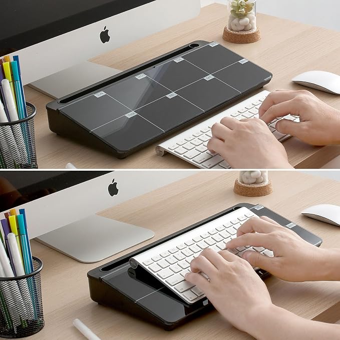 TSJ OFFICE Desktop Whiteboard Dry-Erase-Board - Computer Keyboard Stand White Board Surface Pad with Drawer, Desk Organizers with Accessories for Office, Home, School Supplies