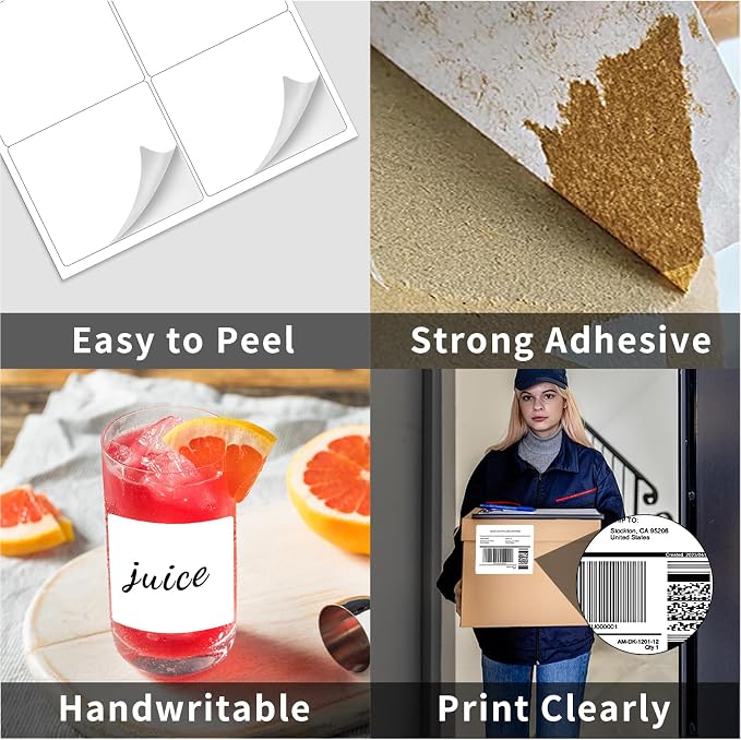 3-1/3" x 4" Shipping Labels,Printable White 6 UP Label for Laser/Inkjet Printers,Self Adhesive 3 1/3 x 4 Matte Mailing Label Stickers(1000 Sheets, 6000 Labels)