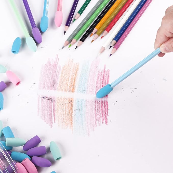 Aipker Pencil Erasers, Pencil Eraser Toppers, Cap Erasers, Pencil Top Erasers for Kids, Pencil Top Erasers Bulk (80Pcs/Box)