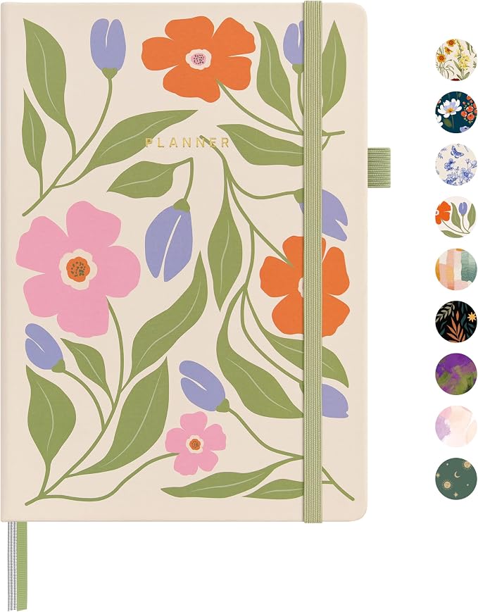 And Per Se Undated Academic Planner, Weekly & Monthly Planner with Goal & Habit Tracker, A5 Hardcover, Botanical Floral