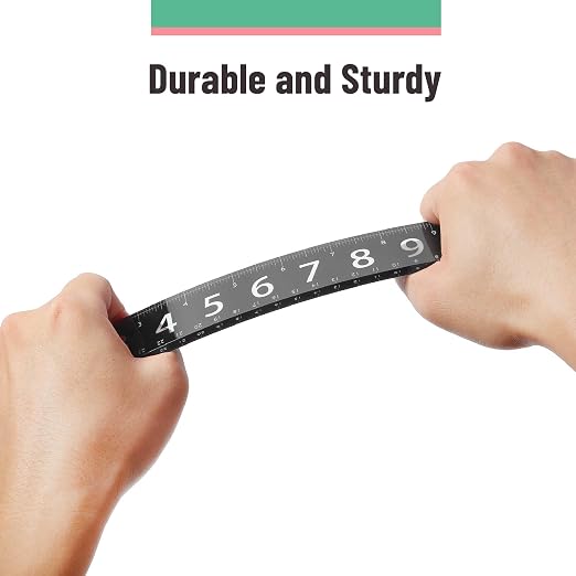 Mr. Pen- Plastic Rulers with Large Numbers, 4 Pack, 12 Inch | Easy-to-Read Markings, Scratch-Resistant Design, Durable Ruler for Crafting Office & School, Colorful Rulers for Kids
