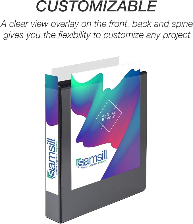 Samsill Durable 1.5 inch 3 Ring Binder, Made in USA, D Ring Binder, 100% Recycled Chipboard, Black, Pallet of 480 Binders in 40 Cartons