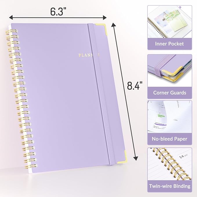 Forvencer Academic Planner 2026-2027, July 2026-June 2027 Weekly & Monthly Hardcover Calendar Planner, 6" X 8", Daily Agenda Book, School Office Notebook College Teacher Organizer A5, Navy Blue
