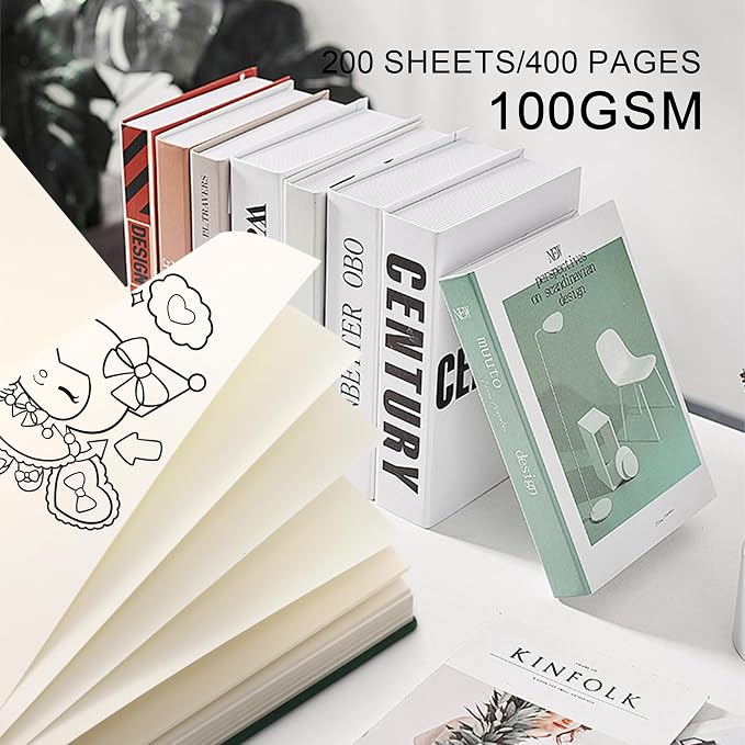 Thick Blank Journal Notebook 400 Pages 3.9 × 5.5 No Lines Soft Leather Pocket Blank Notebook for Women Drawing Book Memo Writing Sketch Diary Notebook Upgrade Page (dark gray)