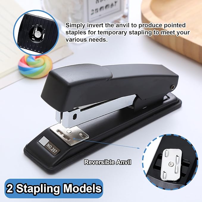 smilixin 2 Pieces Stapler,25 Sheet Capacity Staplers with 2000 Standard Staples,Desktop Staplers Heavy Duty,Office Standard Stapler for School Office,Black & Blue