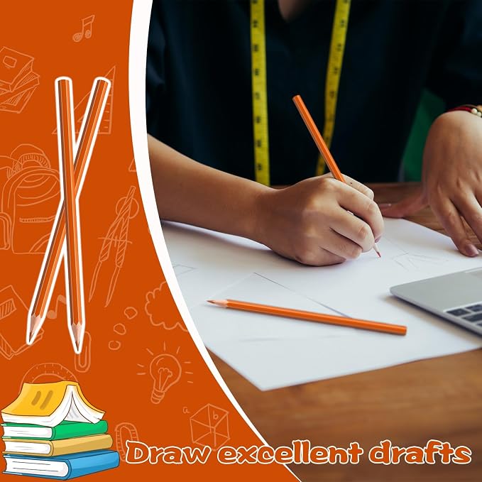 36 Pack Orange Colored Pencils for Kids, Pre-sharpened Art Pencils Back to School Supplies Set, Drawing Sketching Pencils for Students, Teachers, Classroom