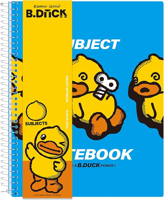 Comix Plastic Cover 3 Subject Notebook, Blue, 8.5" x 11", 150 Sheets | College Ruled, 3 Divider, Office/School/Home