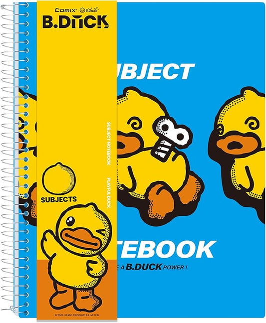 Comix 5 Subject Notebook with 5 Divider, 8.5" x 11" letter size, 200 Sheets College Ruled Notebook with Plastic Cover for Office/School/Home, Blue