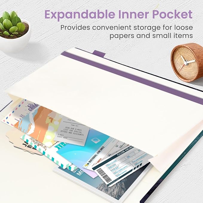 Taja Lined Journal Notebook for Women & Men, Hardcover Leather Journal for writing, A5 College Ruled Notebook for Work & Note Taking, Perfect for Office School Home Supplies, 160 Pages, Falling Stars