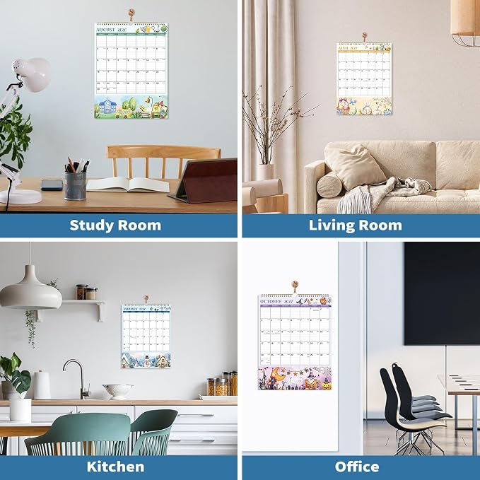 2026-2027 Wall Calendar - 11.4" x 14.5", 18 Months from Jul. 2026 - Dec. 2027, 2026-2027 Wall Calendar with Pockets for Home & Office, Vertical Calendar with Hanging Loop