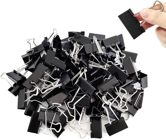 DSTELIN Large Binder Clips 1.6-Inch Width (80 Pack), Big Paper Clamps Clips for Office Supplies, 0.66Inch Capacity, Black