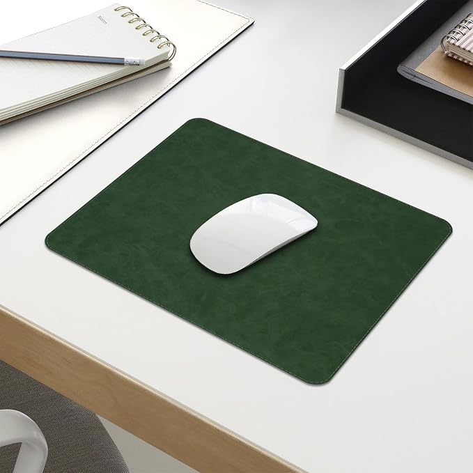 Mouse pad, Non-Slip Washable Waterproof Computer Mouse mat Thick for Laptop Wireless Mouse Home Office Travel, Portable 9.8"x 8.3" S Dark Green