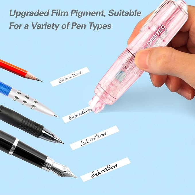 Refillable Retractable White Correction Tape,4PCS Cute Correction Tape P, with Easy to Use Mini Aesthetic Pen Shaped Applicator for School Office Supplies