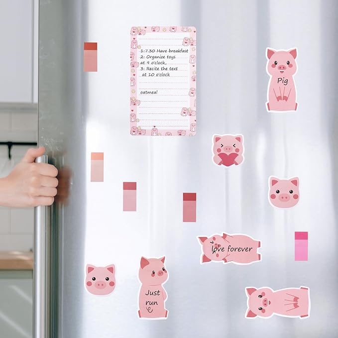 B1ykin Sticky Notes Set - 550 Sheets Memo Writing Pad Pink Piggy Design | Self-Stick Notes Pages, Teacher Appreciation Gift, School Office Supplies, I Just Really Like Piggy Design