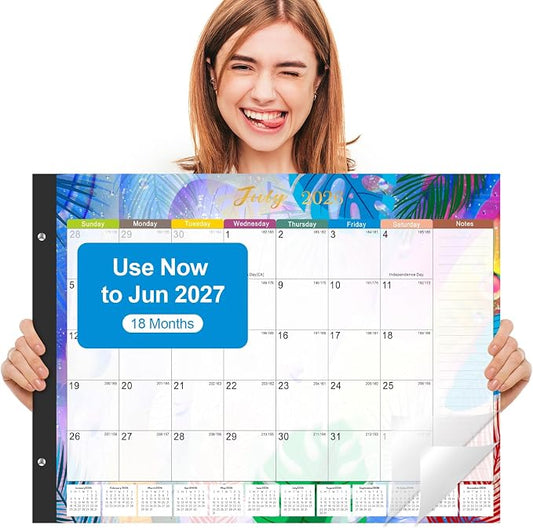 Gannyfer Desk Calendar 2026-2027 - 18 Month Large Desk Calendar 2026, Use January 2026 to Jun 2027, 22" x 17" Desktop Pad Calendar, Office Supplies Perfect for Planning and Organizing In Your Home, School or Office