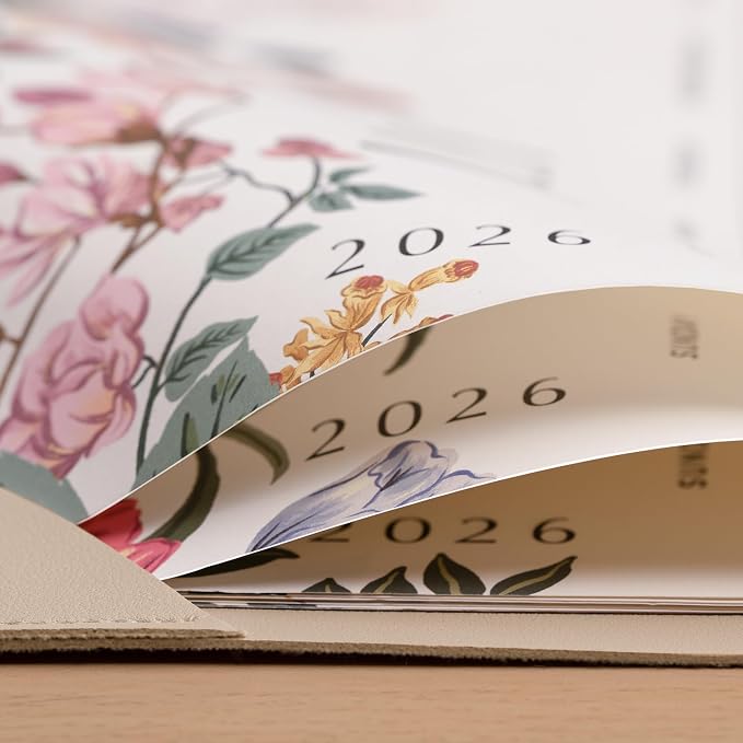 Cabbrix Desk Calendar 2026 with Desktop Mat, Large Desk Pad Calendar 22 x 17 Inch Runs From July 2026 to December 2027, Floral Design Calendar 2026 for Home School and Office (Apricot)
