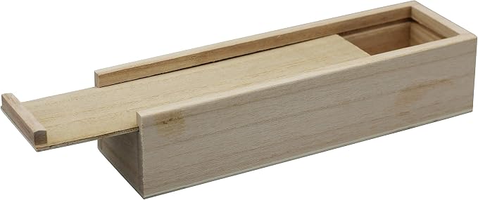 Creative Hobbies® Unfinished Wooden Pencil, Pen, Stash, Trinket Storage Box with Slide Top