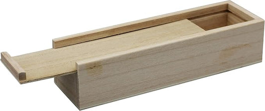 Creative Hobbies® Unfinished Wooden Pencil, Pen, Stash, Trinket Storage Box with Slide Top