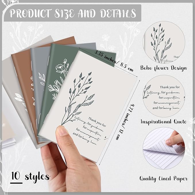 Feifeiya 30 Pcs Motivational Mini Notebooks Bulk Pocket Inspirational Journals Notepads Back to School Gifts Bulk for Teacher Employee Coworker Office Staff Nurse Social Worker(Appreciation)