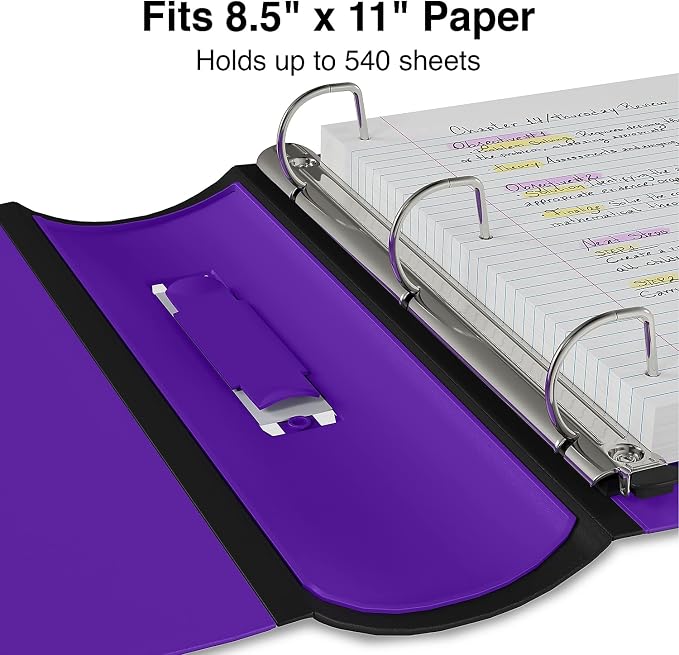 Staples Better 2-Inch 3-Ring Binder, Purple – Heavy-Duty Binder for School & Office Storage
