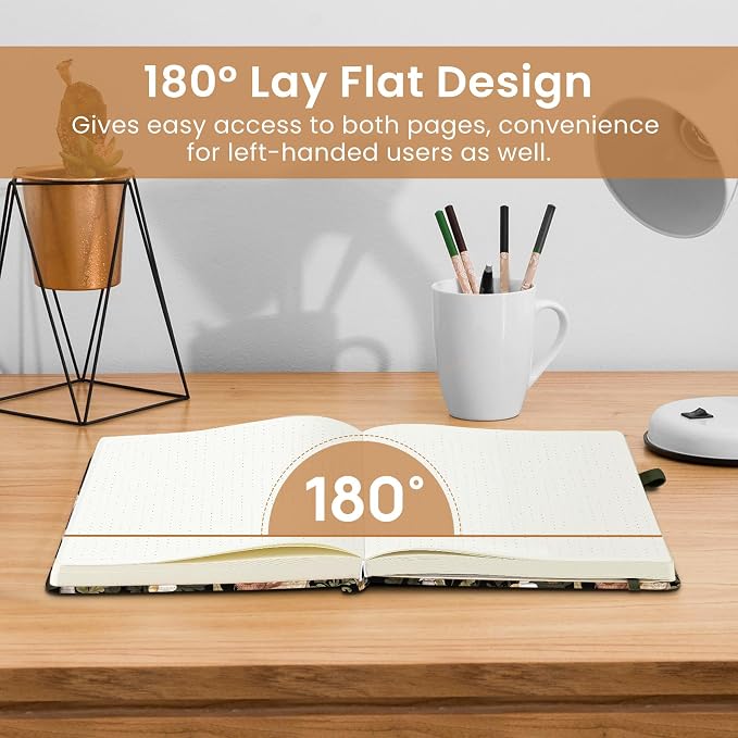 Taja Pretty Dotted Journal for Women, Aesthetic Cute Hardcover Leather Journal for Writing, A5 Journaling Notebook for Work & Sketch, Perfect for Office School Home, 160 Pages, Mushroom