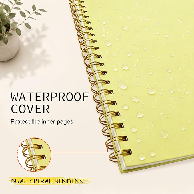 4 Pack Blank Spiral Notebook 8.5"x11" Hardcover Sketch Book | A4 large unlined,120 pages, 100gsm thick paper,for women men,for school office home note taking drawing,classic dark colors