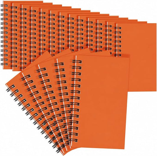 Jutom 18 Pcs Small Spiral Notebooks Memo Pads 3x5 Bulk Small Pocket Notepads Back to School Supplies Mini Notebook with Lined Mini Journals for Office & Work, 120 Pages (Orange)