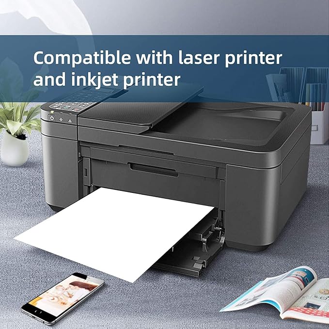 500 Sheets 1000 Pcs Self Adhesive 8.5" x 5.5" Half Sheet Shipping Labels for Laser & Inkjet Printers, 5-1/2 x 8-1/2 2 Up Half Page Shipping Mailing Labels, 2 per Page Shipping Labels