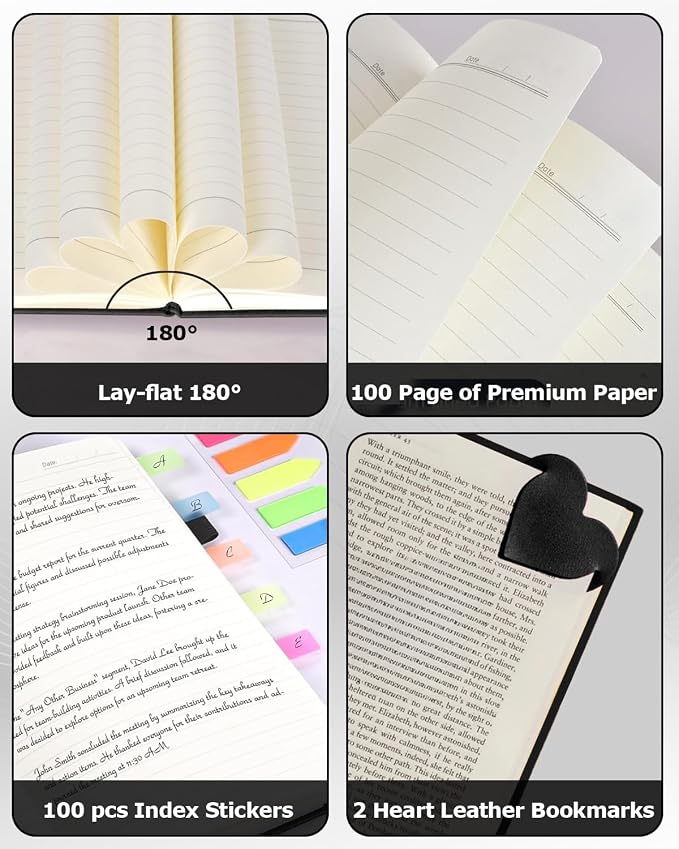Hardcover Executive Notebooks, A5 PU Leather Lined Journal Notebook, 200 Pages Thick Paper Subject Notebooks for School,Work,Home Writing Business Notebook, Diary Book ，Colorful Butterfly