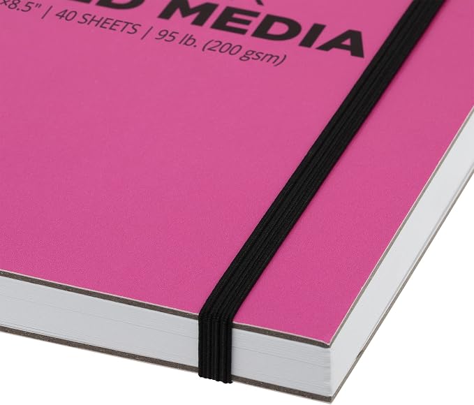 SoHo Urban Artist Brick Sketchbook Journals for Sketching, Drawing, Colored Pencils, Graphite, and More - Mixed Media 5.5"x8.5" (200 GSM, 40 Sheets)
