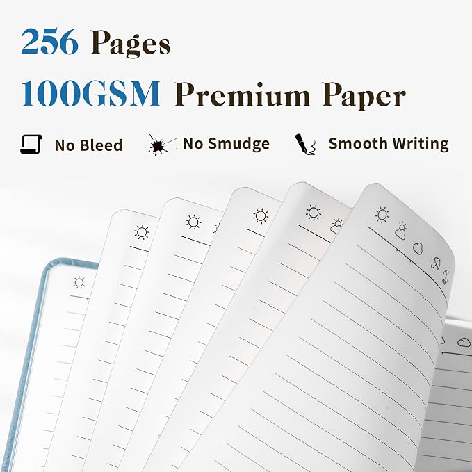 CAGIE Textured Hardcover Lined Journal for Women and Men, A5 Leather Journal Notebook with 256 Pages, 100GSM Paper – College Ruled Journaling Notebook for Writing, Work, School, Daily Diary