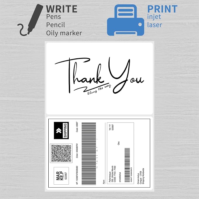 Round Corner Half Sheet Shipping Labels,2 Per Page Self Adhesive Mailing Labels,White Blank 8.5" x 5.5" Sticker Paper for Laser & Inkjet Printers (100 Labels)